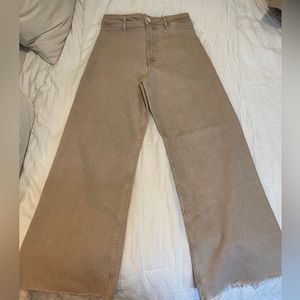 Zara Woman Marine Straight khaki wide leg jeans. Size US 8. New no tags.
